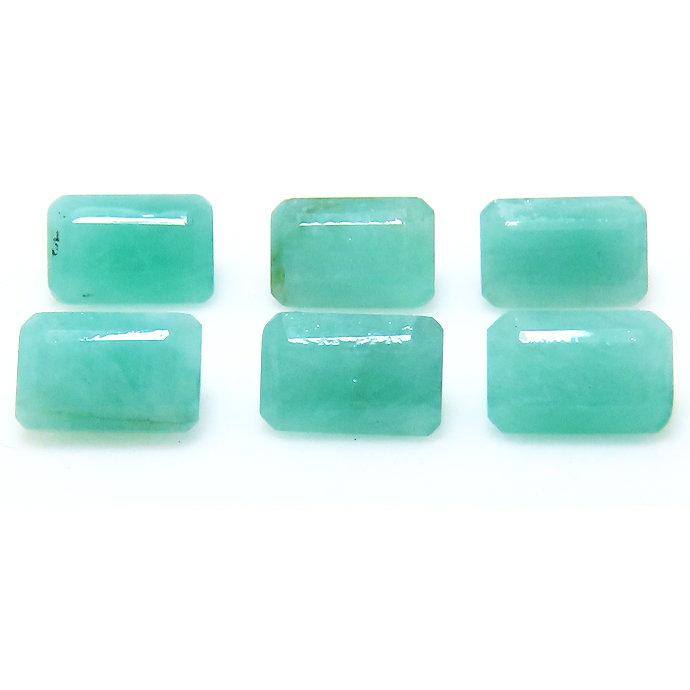 エメラルド 天然石ルース（ブラジル）オクタゴンカット レクタングル【6×4mm】10個