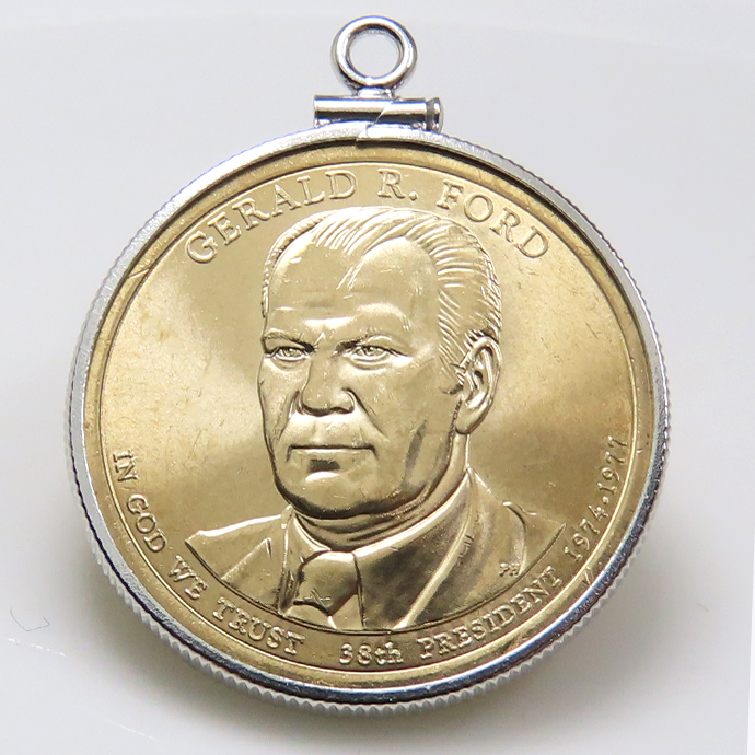 アメリカ大統領1ドル貨 ジェラルド・R・フォード Gerald Rudolph Ford Jr. 第38代・コインペンダント・バチカン付 SV925 シルバー