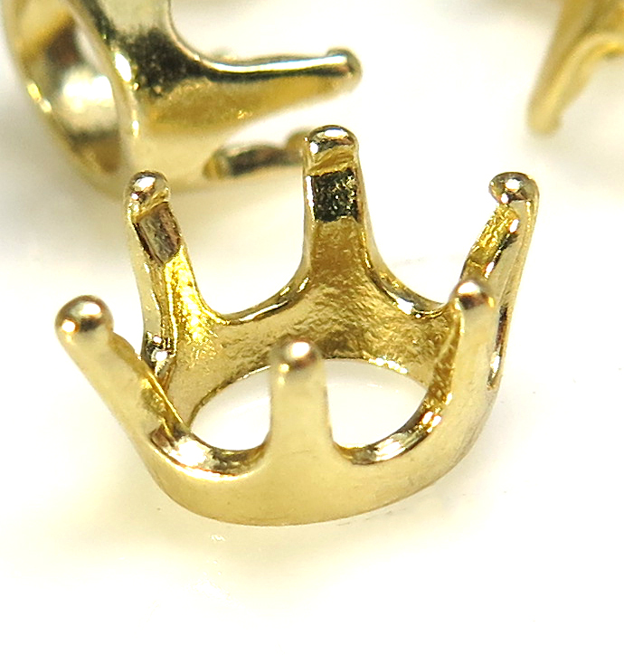 石枠 空枠 オーバル 6本爪（セッティング）8×6mm（真鍮ブラス・ゴールドカラー）50個