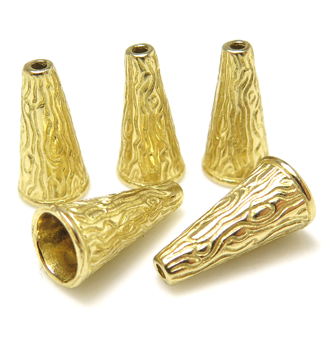 ブラス コーン パーツ アクセサリー（15.5mm×8.1mm）真鍮・ゴールドカラー（50個）