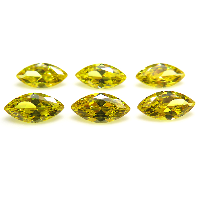 キュービックジルコニアcz【AAA】・ルース  ゴールデンイエロー /マーキス【10×5mm】ファセットカット（100個）