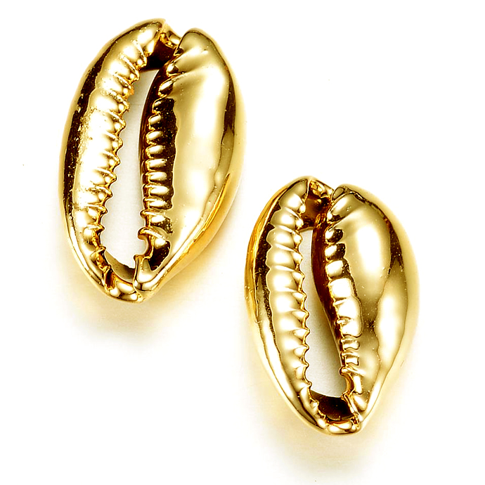 カウリシェル ゴールド メッキ 金色 貝殻 巻貝 【穴無し】アクセサリー（12～20mm） 10個