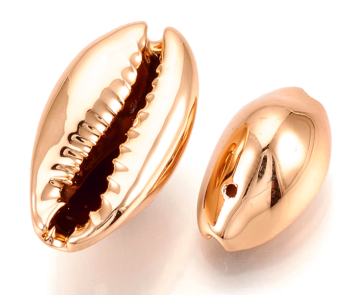 カウリシェル ローズゴールド メッキ ピンクゴールド 貝殻 巻貝ビーズ アクセサリー（12～20mm） 100個