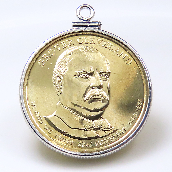 アメリカ大統領1ドル貨 グロバー・クリーブランド grover cleveland 第22代・コインペンダント・バチカン付 SV925 シルバー