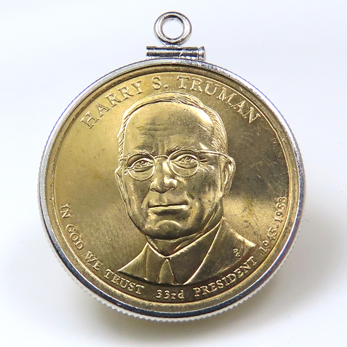 アメリカ大統領1ドル貨 ハリー・S・トルーマン Harry S. Truman 第33代・コインペンダント・バチカン付 SV925 シルバー