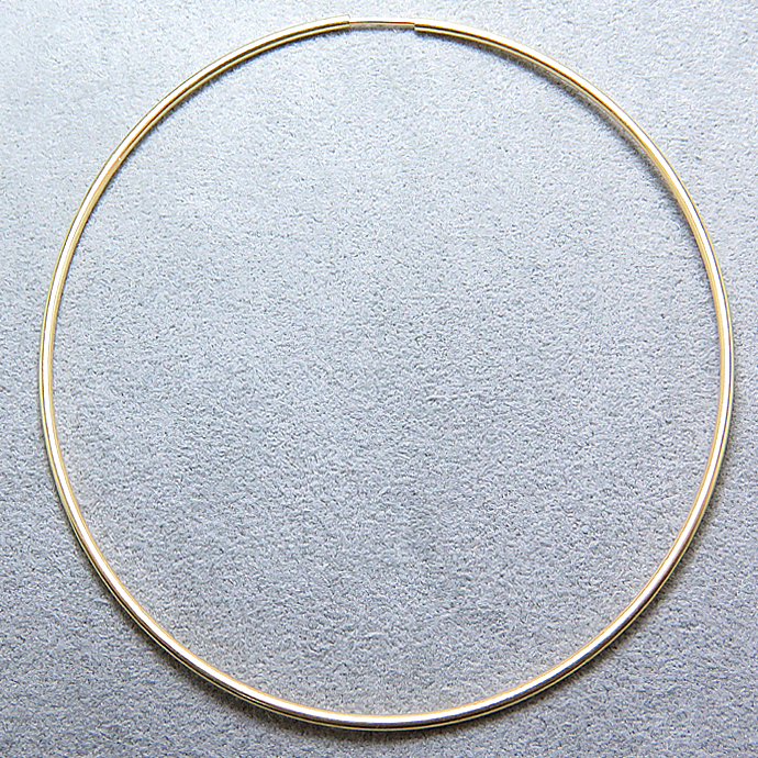 14kgfフープピアス（チューブ/1.25mm）76mm ゴールドフィルド （20個）