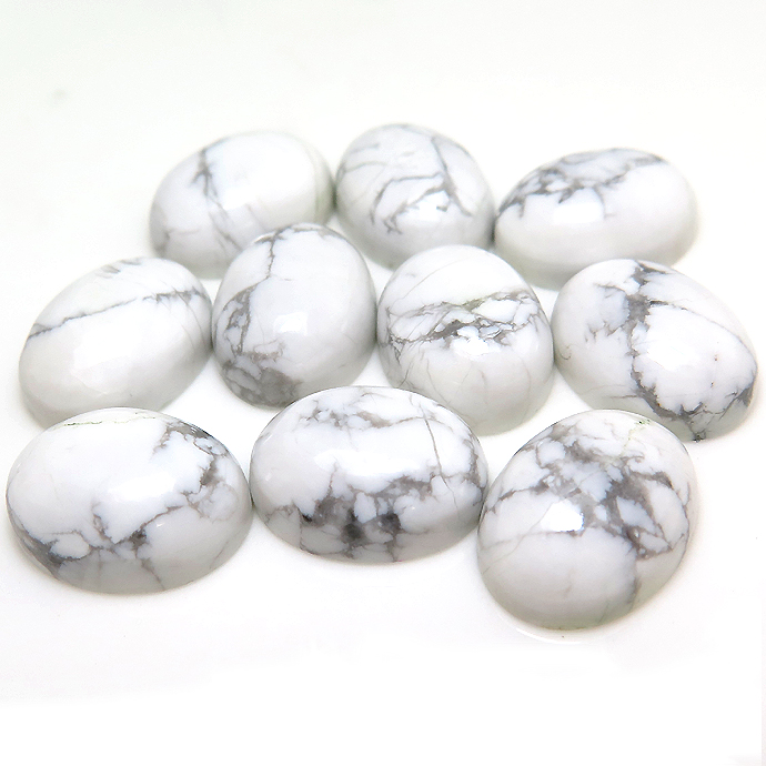 天然石ルース（裸石）・ハウライト/カボション（オーバル）【18×13mm】（10個）