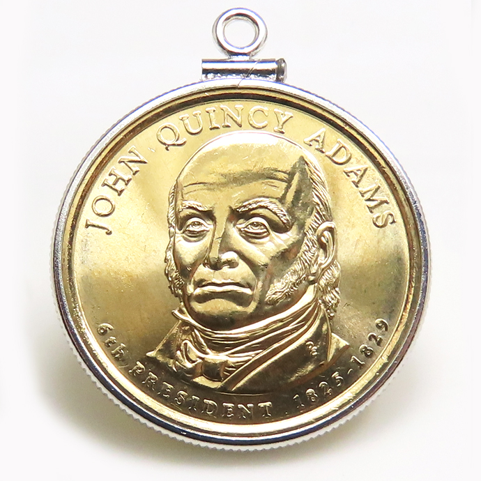 アメリカ大統領1ドル貨 ジョン・クィンシー・アダムズ John Quincy Adams 第6代・コインペンダント・バチカン付 SV925 シルバー