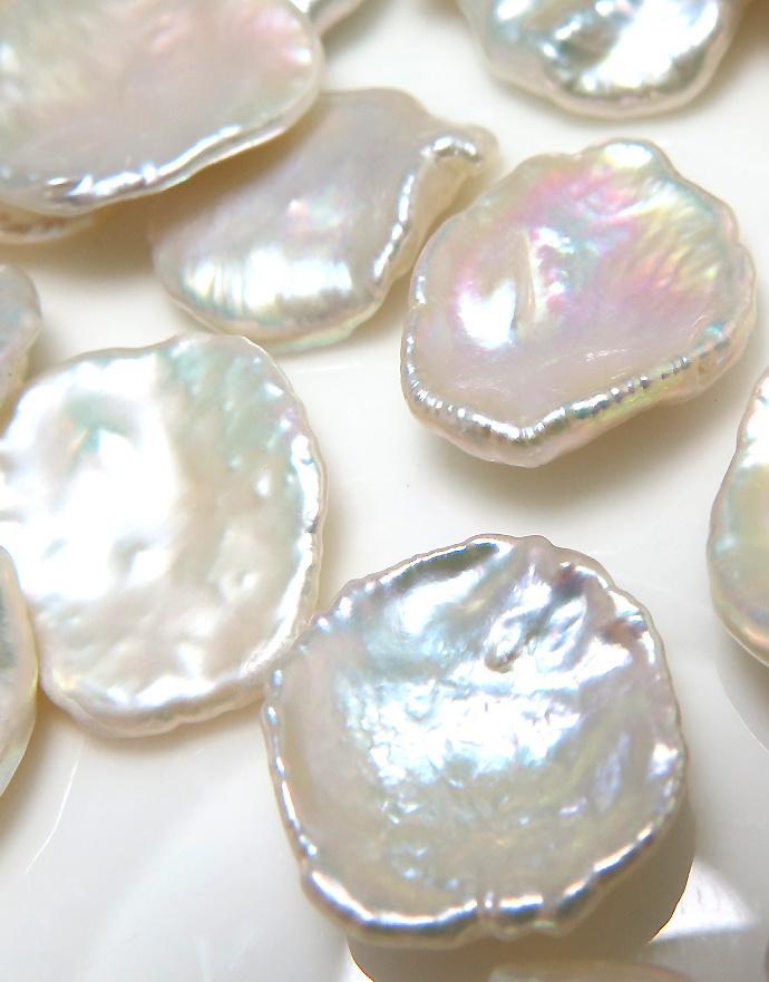 ケシパール 花びら ルース 淡水真珠 穴無 12～15mm 10個