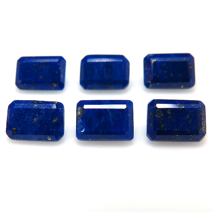 ラピスラズリ 天然石ルース/オクタゴン・レクタングル【8×6mm】ファセットカット（50個）