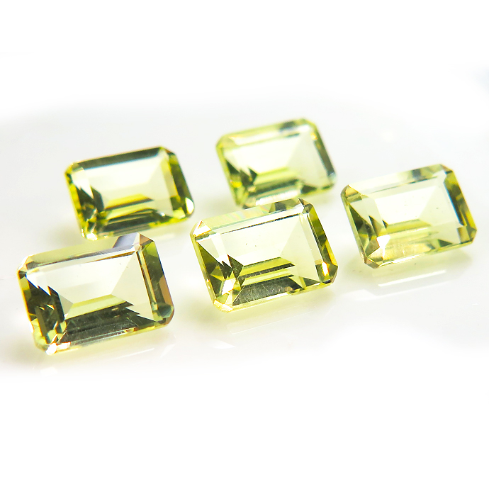 レモンクォーツ レモンクオーツ 天然石ルース（裸石）オクタゴン/レクタングル【8×6mm】ファセットカット（1個）