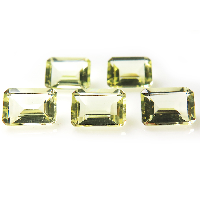レモンクォーツ レモンクオーツ 天然石ルース（裸石）オクタゴン/レクタングル【7×5mm】ファセットカット（2個）