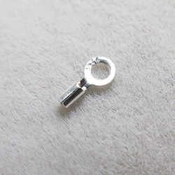 スターリングシルバー925/エンドキャップ・カツラ（ラウンド・内径0.48mm）「SV925」（500個）