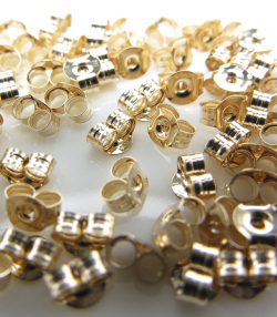 ピアスキャッチ（4.4mm×4.2mm）「10K（10金）」（25ペア）