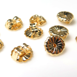 14金 14K K14YG ピアスキャッチ（7.0mm×7.2mm）1個