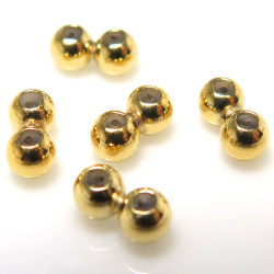 14kgfパーツ シリコン入 4mm 2ビーズ（穴0.5mm） ゴールドフィルド（3個）