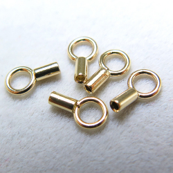 ゴールドフィルド・エンドパーツ/エンドキャップ・カツラ（内径1.1mm）「14kgf」（25個）