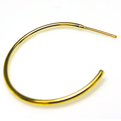 14kgfフープ ポストピアス（チューブ/1.25mm）20mm「ゴールドフィルド」1個