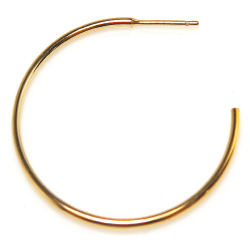 14kgfフープ ポストピアス（チューブ/1.25mm）30mm「ゴールドフィルド」20個