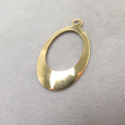 14kgfチャーム（オーバル・22mm×13mm）「ゴールドフィルド」（10個）