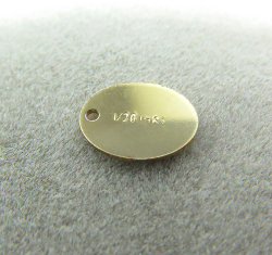 14kgfゴールドフィルド・板カン/タグ　刻印（7.3×5.5mm）（7個）