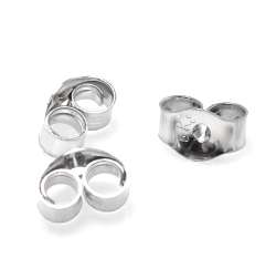 14Kホワイトゴールド（14金）ピアスキャッチ（2.5mm×4.0mm）（10個）