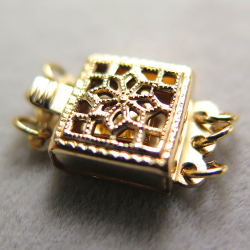 ゴールドフィルド・クラスプ・スクエア型（8.5mm×8.5mm）（3連用）「14kgf」（1個）