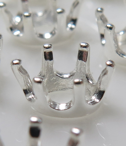 石枠 空枠 オーバル 6本爪（セッティング）6×4mm（真鍮ブラス・シルバーカラー）8個