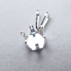 SV925シルバーパーツ/ペンダントトップ空枠・6本爪（ラウンド8mm）（50個）