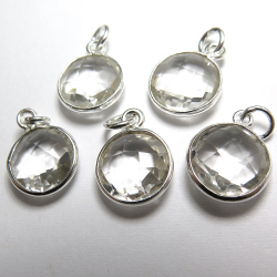SV925/ペンダントトップ/天然石クリアクオーツ/ラウンド 11mm（ベゼル
