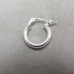 SV925シルバー/フープピアス リング（チューブ/2mm）15mm（25ぺア）