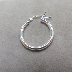 SV925シルバー/フープピアス リング（チューブ/2mm）19mm（25ペア）