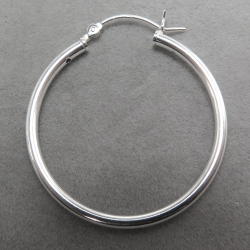 シルバーフープピアス リング SV925 （チューブ/2mm）25mm（1ペア）