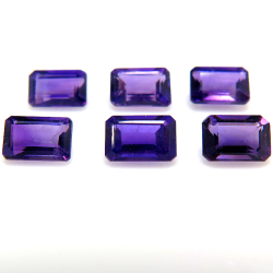 アメジスト（アフリカ） 天然石ルース レクタングルカット オクタゴン 【10×8mm】ファセットカット（1個）