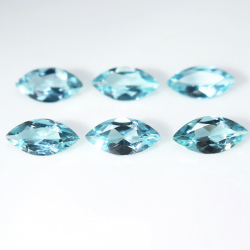 ブルーアパタイト 天然石 ルース 裸石（マダガスカル産・非加熱）マーキス 5×2.5mm ファセットカット（25個）