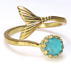 マーメイド マーメード 指輪 テール リング シルバー 人魚 天然石  