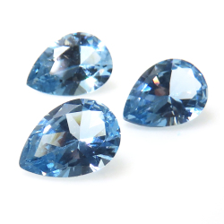 合成スピネル（アクアマリン）【AAA】火炎溶融法（ベルヌーイ法）ルース ペアシェイプカット【10×7mm】25個
