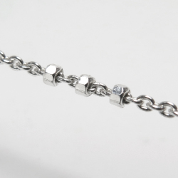 SV925 シルバーチェーン アズキ1.1mm　ビーズ（1.5mm×3） 1メートル （1本）