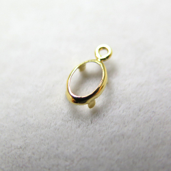 石枠（空枠）・セッティング(オーバル・6×4mm）「14kgf・ゴールドフィルド」（5個）
