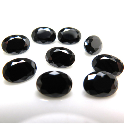 キュービックジルコニアcz【AAA】・ルース（裸石）/オーバル（ブラック）【6×4mm】ファセットカット（50個）