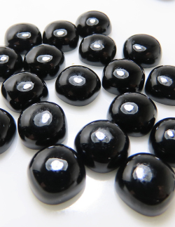 ブラックオニキス 天然石ルース スクエア クッション カボションカット【10mm】3個