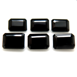 ブラックスピネル 天然石ルース レクタングルカット オクタゴン 【6×4mm】（7個）