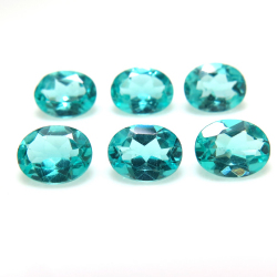 天然石ルース（裸石）・パライバブルーアパタイト（マダガスカル産・非加熱）オーバル 5×3mm ファセットカット（10個）