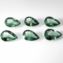 サファイア（ブルーグリーン） ルース  天然石 マダガスカル産 ペアシェイプ 5×3mm ファセットカット（10個）