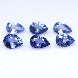 ブルーサファイア ルース 天然石（モザンビーク・加熱）ペアシェイプ【4×3mm】ファセットカット（25個）