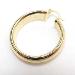 フープ リングピアス（34mm×6mm）（真鍮ブラス・ゴールドカラー）（10ペア）