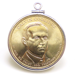 アメリカ大統領1ドル貨 カルビン・クーリッジ calvin coolidge 第46代・コインペンダント・バチカン付 SV925 シルバー
