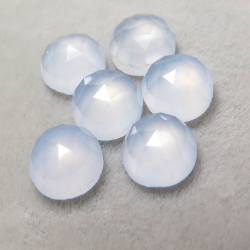 天然石ルース（裸石）カルセドニー/ローズカット（ラウンド）【12mm】（50個）