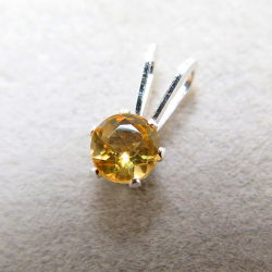 シルバーアクセサリー925/ペンダントトップ天然石シトリン＜11月誕生石＞（4mm）「sv925」（25個）
