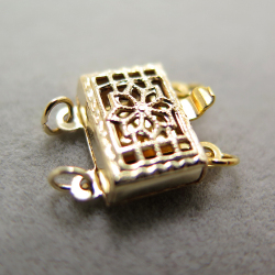 ゴールドフィルド・クラスプ・レクタングル型（2連用）（7.5mm×10.5mm）「14kgf」（1個）